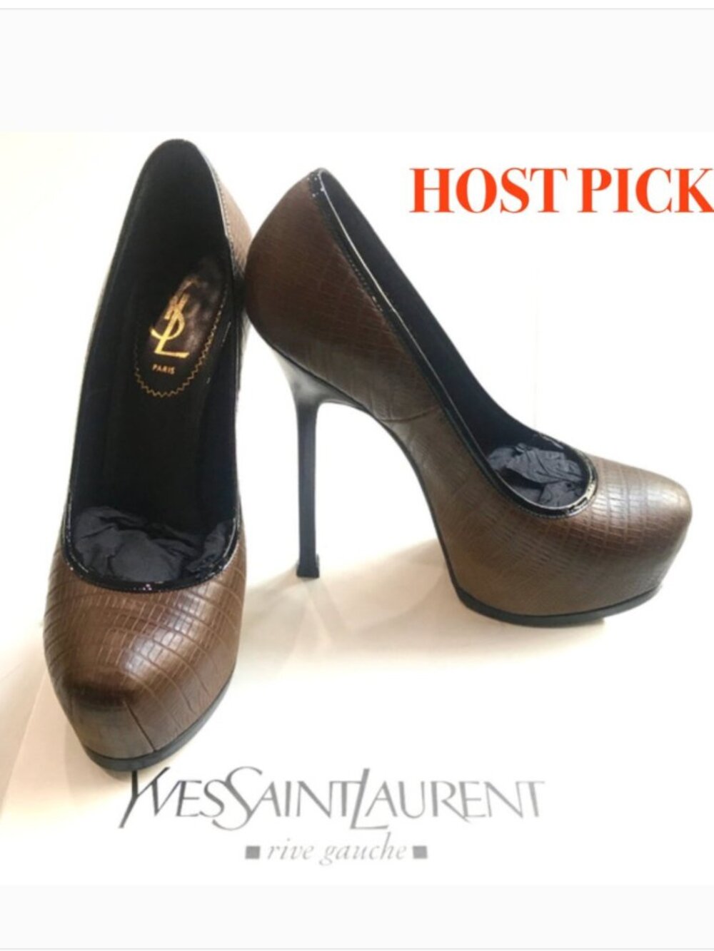 YSL Leather Tribtoo Platform Pumps